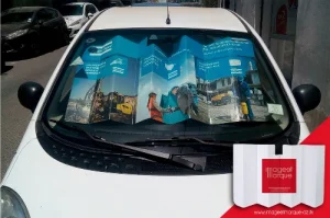 Pare-soleil publicitaire automobile en carton