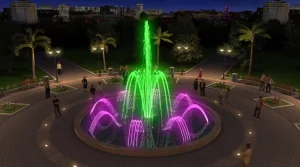 fontaine et jet d'eau